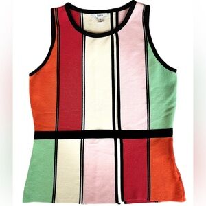 Bar III Knit Colorblock Women Sleeveless Size Small